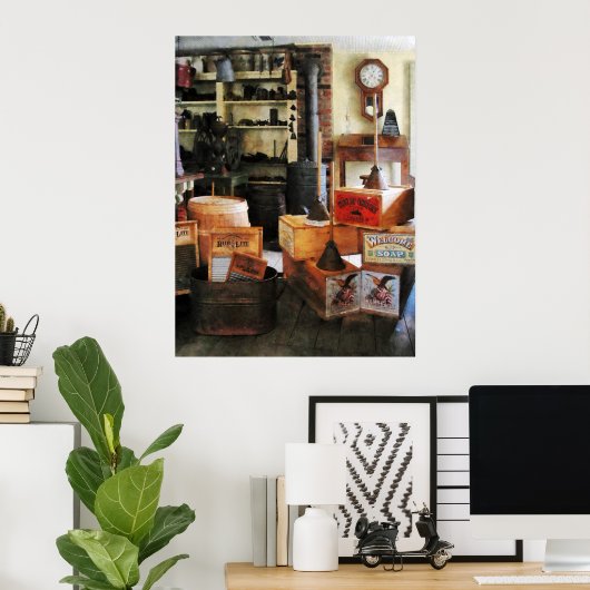 洗濯板と石鹸 ポスター (ホームオフィス)