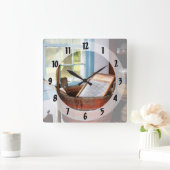 洗濯板 スクエア壁時計 (ホーム)