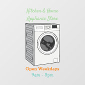 洗濯機の漫画イラストレーション ウィンドウサイン (シート)