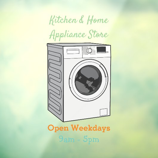 洗濯機の漫画イラストレーション ウィンドウサイン (シート3)