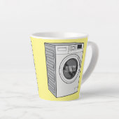 洗濯機の漫画イラストレーション カフェラテマグ (右アングル)
