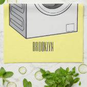 洗濯機の漫画イラストレーション キッチンタオル (折り畳み)