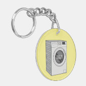 洗濯機の漫画イラストレーション キーホルダー (正面左)