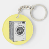 洗濯機の漫画イラストレーション キーホルダー (裏面)