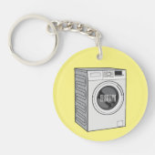 洗濯機の漫画イラストレーション キーホルダー (正面)