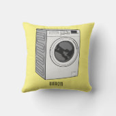 洗濯機の漫画イラストレーション クッション (裏面)