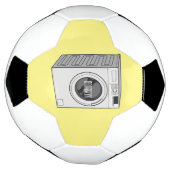 洗濯機の漫画イラストレーション サッカーボール (回転)