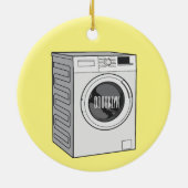 洗濯機の漫画イラストレーション セラミックオーナメント (裏面)