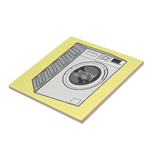 洗濯機の漫画イラストレーション タイル (側面)