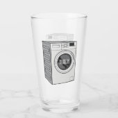 洗濯機の漫画イラストレーション タンブラーグラス (裏面)