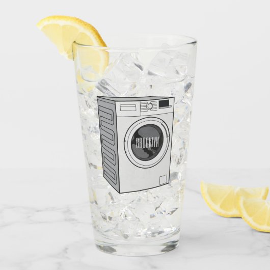 洗濯機の漫画イラストレーション タンブラーグラス (アイス正面)