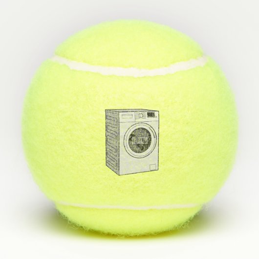 洗濯機の漫画イラストレーション テニスボール (裏面)