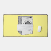 洗濯機の漫画イラストレーション デスクマット (キーボード&マウス)