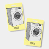 洗濯機の漫画イラストレーション バッジ (正面＆裏面)