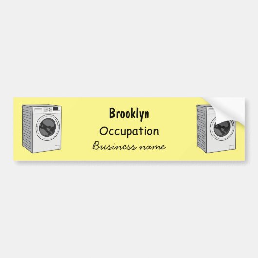 洗濯機の漫画イラストレーション バンパーステッカー (正面)