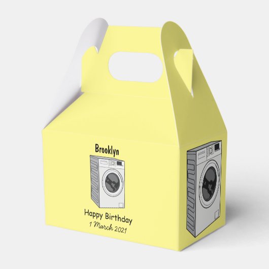 洗濯機の漫画イラストレーション フェイバーボックス (裏面サイド)