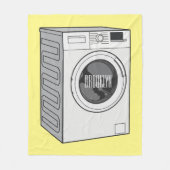 洗濯機の漫画イラストレーション フリースブランケット (正面)