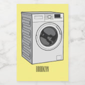 洗濯機の漫画イラストレーション フードラベル (シングルラベル)