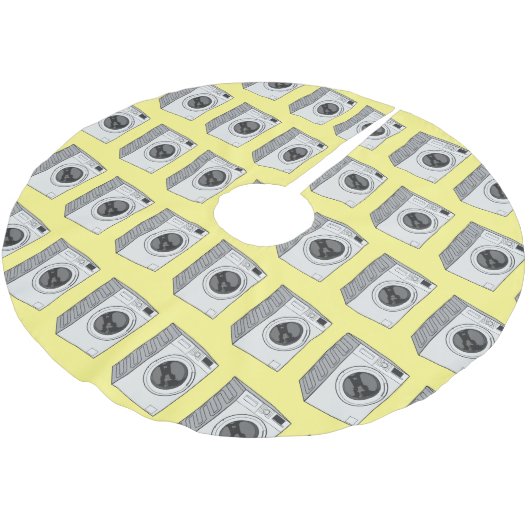 洗濯機の漫画イラストレーション ブラッシュドポリエステルツリースカート (アングル)