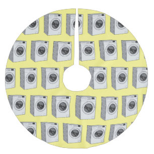 洗濯機の漫画イラストレーション ブラッシュドポリエステルツリースカート