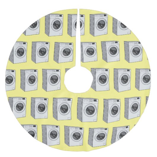 洗濯機の漫画イラストレーション ブラッシュドポリエステルツリースカート (正面)