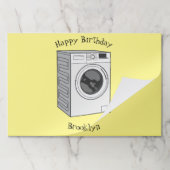 洗濯機の漫画イラストレーション ペーパーパッド (折り畳み)