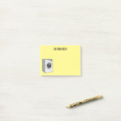 洗濯機の漫画イラストレーション ポストイット (デスク上)