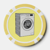 洗濯機の漫画イラストレーション ポーカーチップ (裏面)
