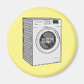 洗濯機の漫画イラストレーション マグネット (正面)