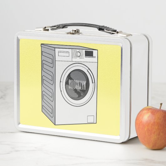 洗濯機の漫画イラストレーション メタルランチボックス (インサイチュ)