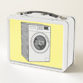 洗濯機の漫画イラストレーション メタルランチボックス (裏面)