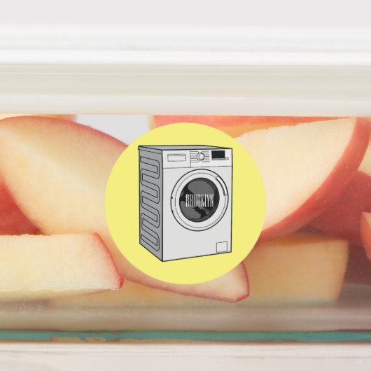 洗濯機の漫画イラストレーション ラベル (貼付)