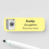 洗濯機の漫画イラストレーション 名札 (インサイチュ)