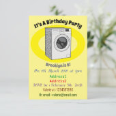 洗濯機の漫画イラストレーション 招待状 (スタンド正面)