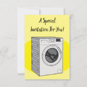 洗濯機の漫画イラストレーション 招待状 (裏面)