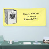 洗濯機の漫画イラストレーション 横断幕 (トレードショー)