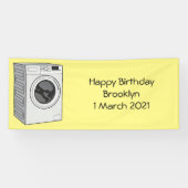 洗濯機の漫画イラストレーション 横断幕 (横)