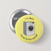 洗濯機の漫画イラストレーション 缶バッジ (正面&裏面)