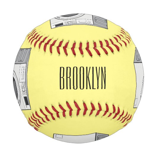 洗濯機の漫画イラストレーション 野球ボール (裏面)