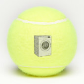 洗濯機の漫画イラスト テニスボール (裏面)