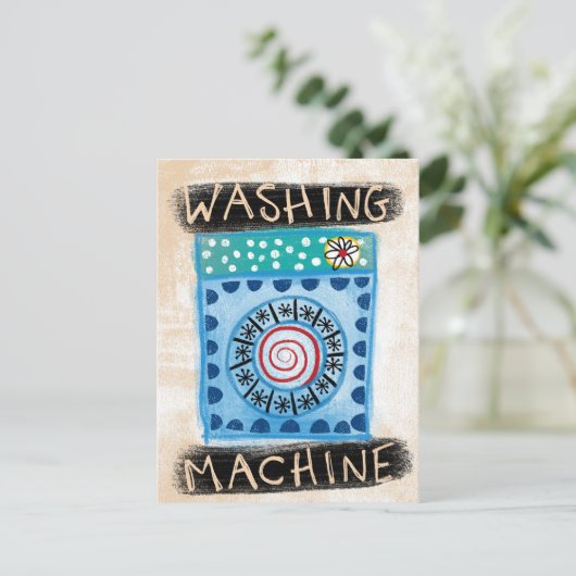洗濯機はがき ポストカード (スタンド正面)