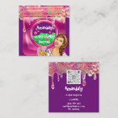 洗濯機家庭用クリーニングQRコードメイド スクエア名刺 (正面/裏面)