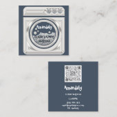 洗濯機家庭用クリーニングQRコードロゴ スクエア名刺 (正面/裏面)