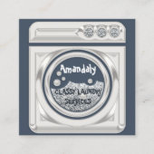 洗濯機家庭用クリーニングQRコードロゴ スクエア名刺 (正面)