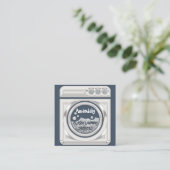 洗濯機家庭用クリーニングQRコードロゴ スクエア名刺 (スタンド正面)