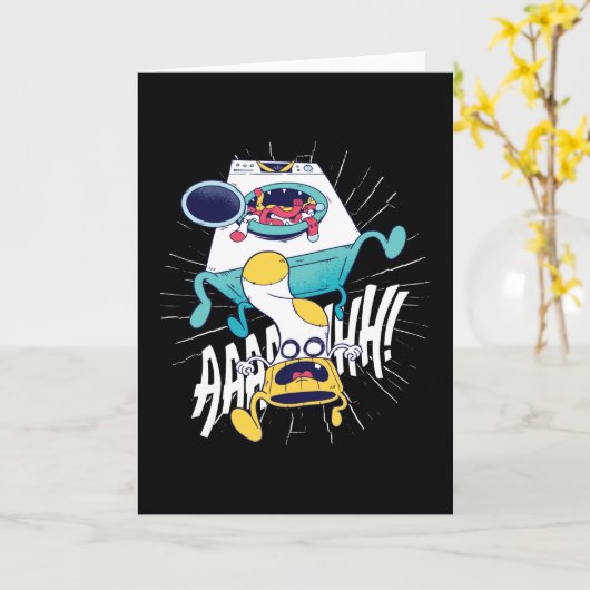 洗濯機怪獣 カード (黄色い花)