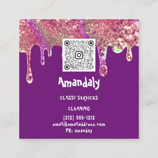 洗濯機清掃サービスQRCode スクエア名刺 (裏面)