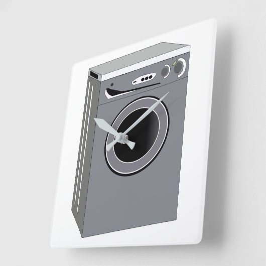 洗濯機 スクエア壁時計 (傾斜)