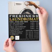 洗濯機、ランドリー広告マ、洗濯物 チラシ (手)