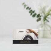 洗濯機、ランドリー、清掃サービス 名刺 (スタンド正面)